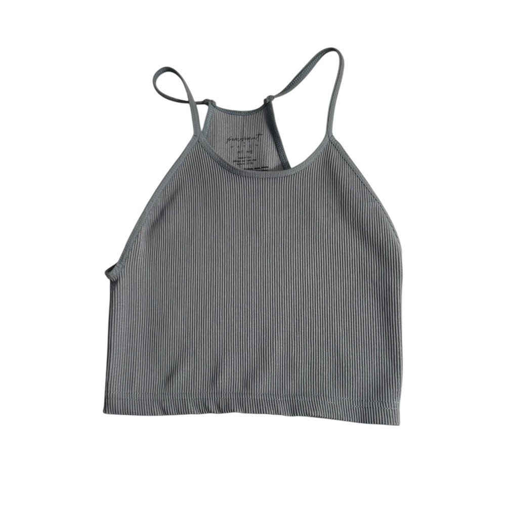 FP Movement x Hatch Ribbed Crop Tank Top River Blue Grey M/L NEW